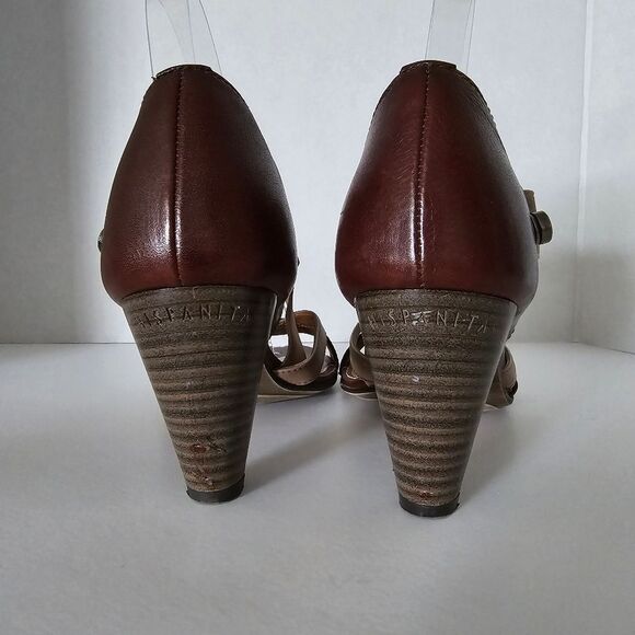 Hispanitas Brown Multi Strappy Heels Size 38 US 7 - Picture 9 of 11